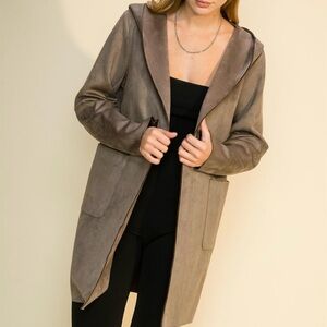 HYFVE Women's Brown Hooded Trench Coat
